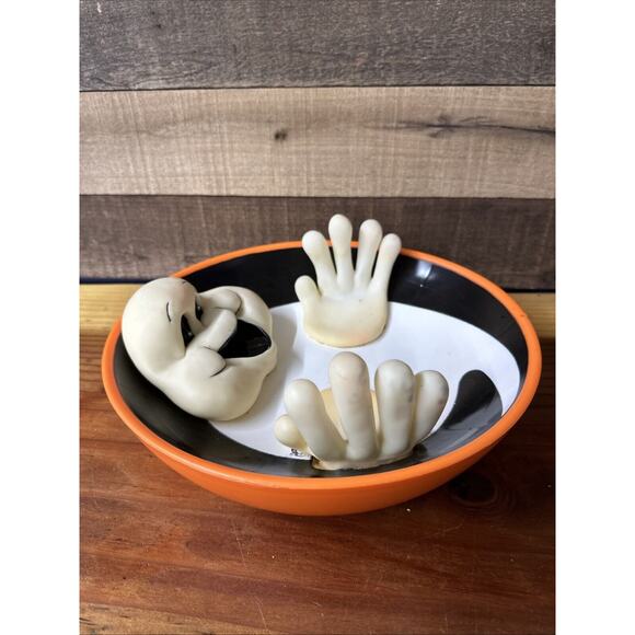 Gemmy Ghost Halloween Candy Bowl Talks Lighted Eyes Motion -Vintage - Picture 3 of 6